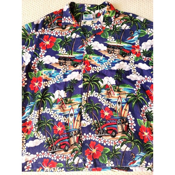 RJC STYLED HAWAII ALOHA HAWAIIAN BAHAMA colorful SHIRT XL Woody Floral Surf USA - Picture 2 of 7